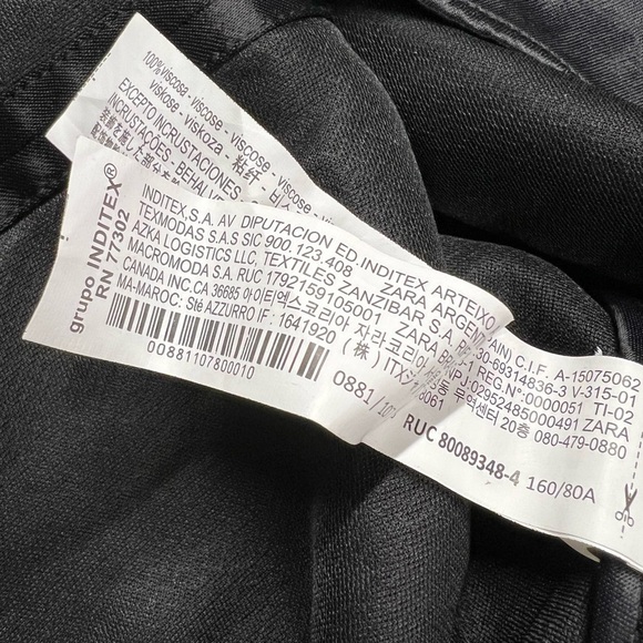 NWT ZARA Strapless Satin Effect Top Black XS - Picture 9 of 10